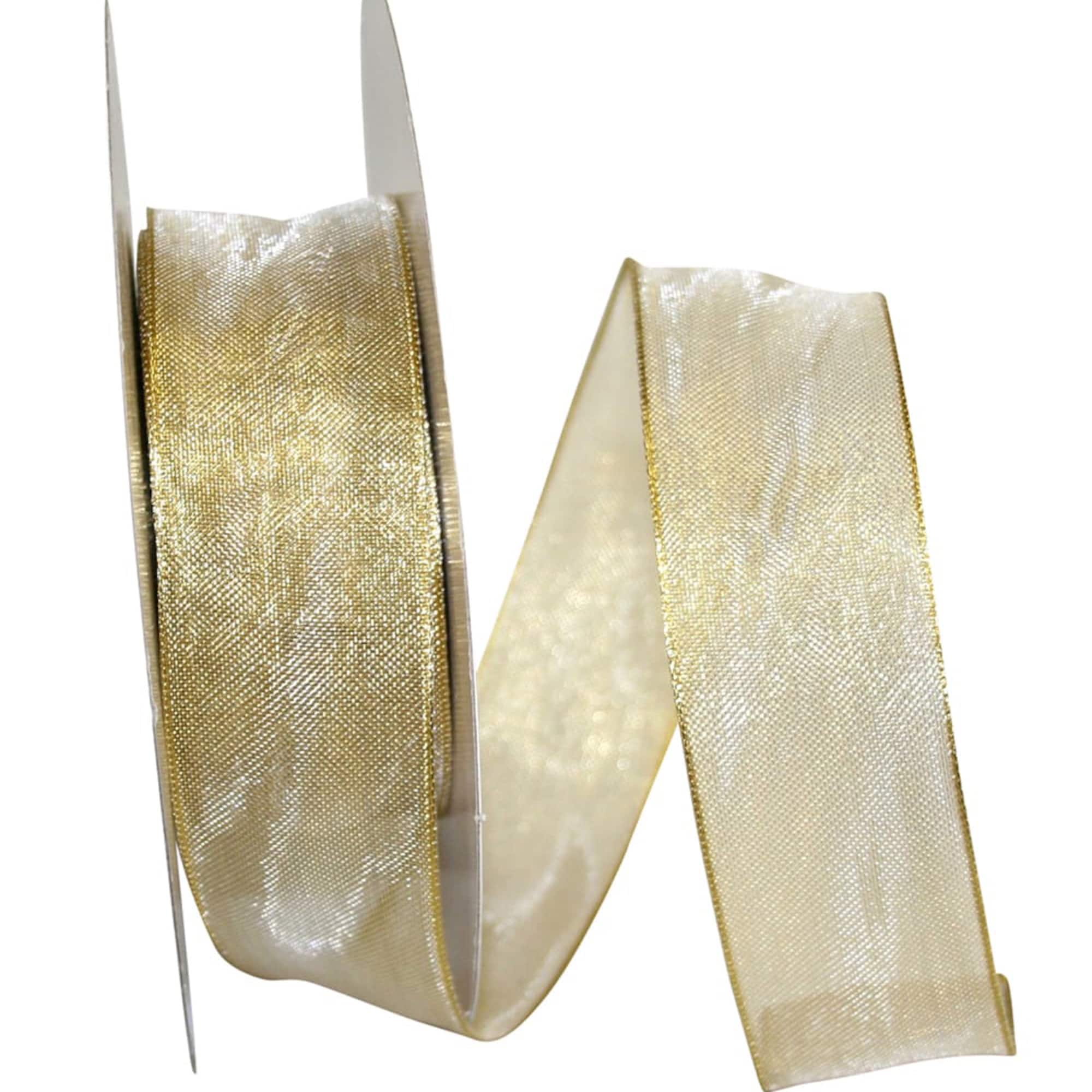 Reliant 50yd. Gold Mesh Metallic Wired Ribbon